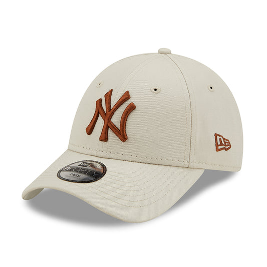 New Era Kinder 9FORTY New York Yankees Baseball Cap - MLB League Essential - Steingrau-Karamell