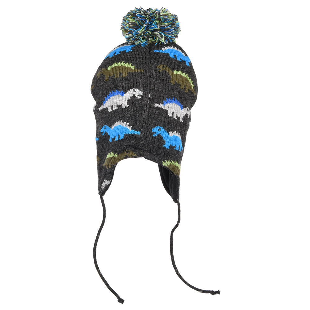 Scala Kinder Dino Bommelmütze Peruvian - Grau