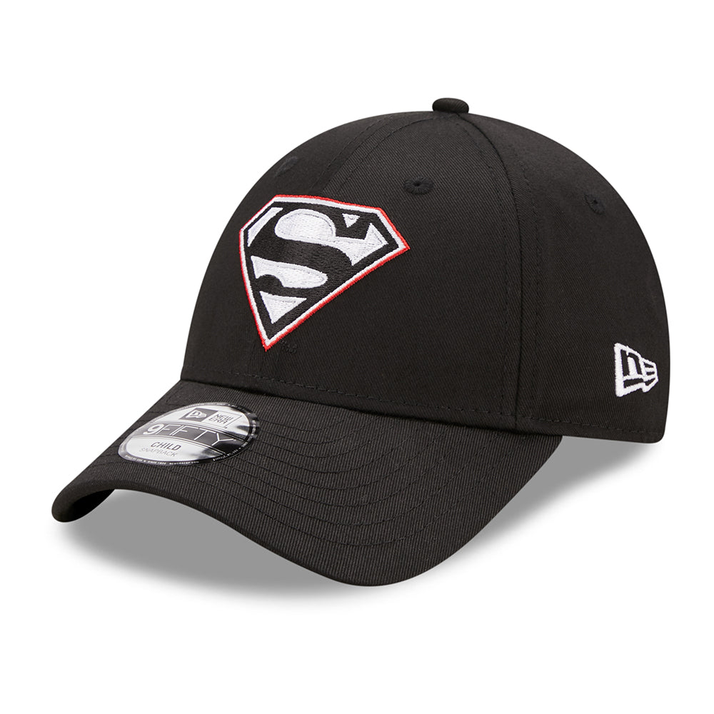 New Era Kinder 9FORTY Superman Baseball Cap - Character Logo - Schwarz