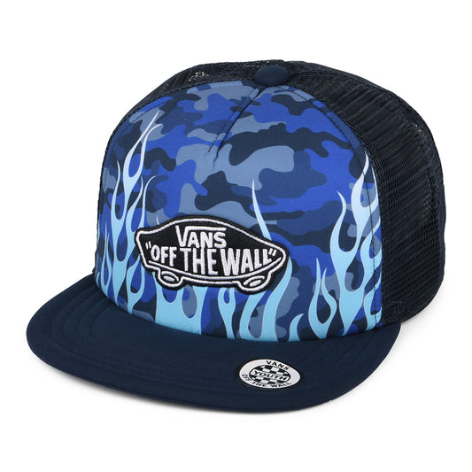Vans Kinder Classic Patch Flame Trucker Cap - Blau