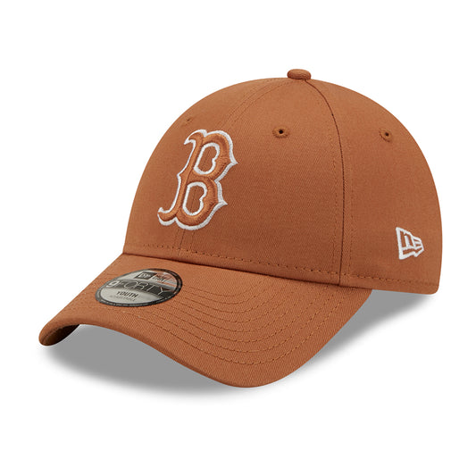 New Era Kinder 9FORTY Boston Red Sox Baseball Cap - MLB League Essential II - Toffee
