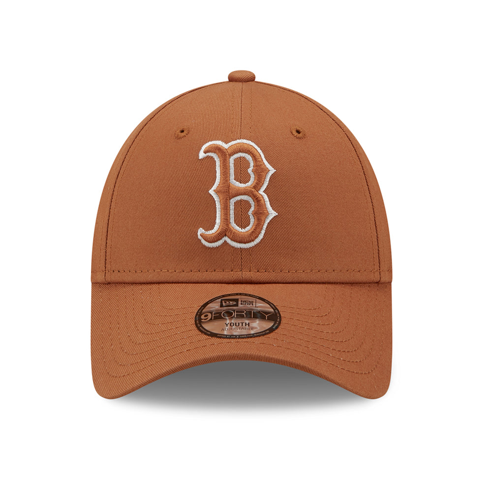 New Era Kinder 9FORTY Boston Red Sox Baseball Cap - MLB League Essential II - Toffee