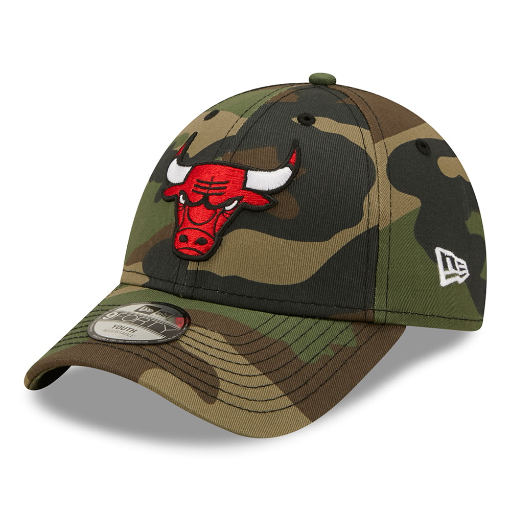 New Era Kinder 9FORTY Chicago Bulls Baseball Cap - NBA Camo - Tarnfarben