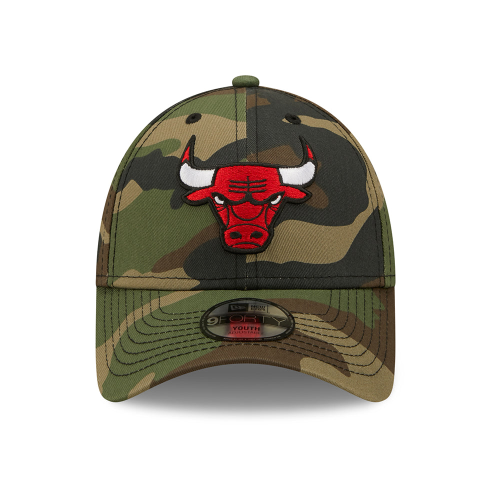 New Era Kinder 9FORTY Chicago Bulls Baseball Cap - NBA Camo - Tarnfarben