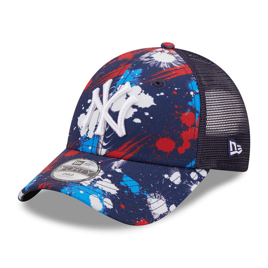 New Era Kinder 9FORTY New York Yankees Trucker Cap - MLB Print - Marineblau-Weiß