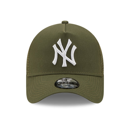 New Era Kinder 9FORTY A-Frame New York Yankees Trucker Cap - MLB Tonal Mesh - Olivgrün