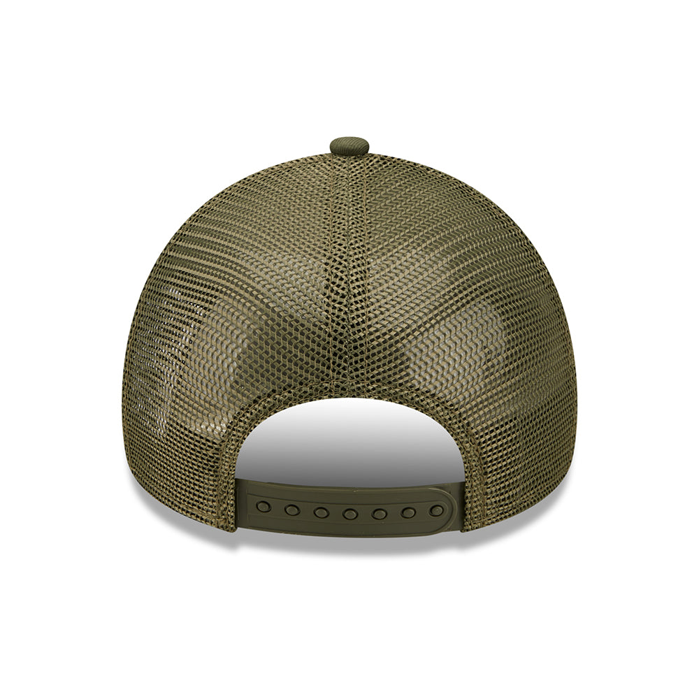 New Era Kinder 9FORTY A-Frame New York Yankees Trucker Cap - MLB Tonal Mesh - Olivgrün