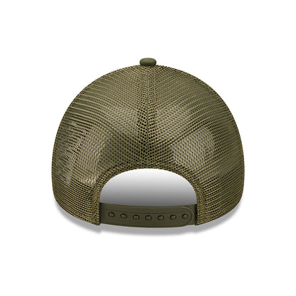 New Era Kinder 9FORTY A-Frame New York Yankees Trucker Cap - MLB Tonal Mesh - Olivgrün