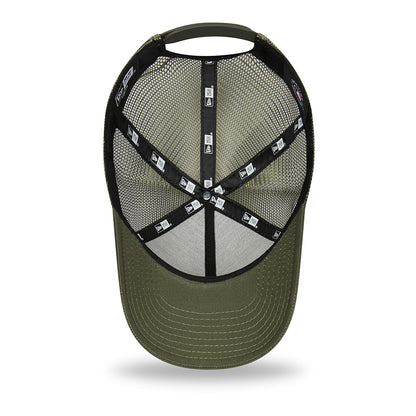 New Era Kinder 9FORTY A-Frame New York Yankees Trucker Cap - MLB Tonal Mesh - Olivgrün