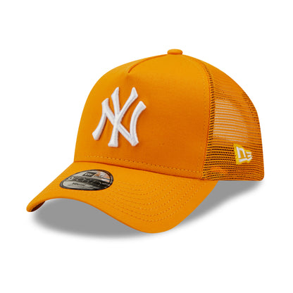 New Era Kinder 9FORTY A-Frame New York Yankees Trucker Cap - MLB Tonal Mesh - Orange