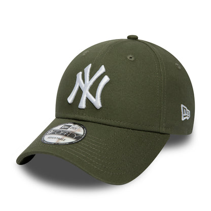New Era Kinder 9FORTY New York Yankees Baseball Cap - League Essential - Olivgrün-Weiß
