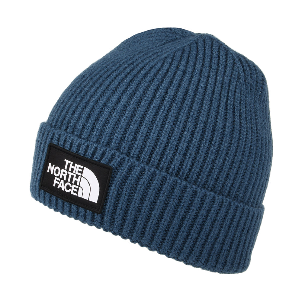 The North Face Kinder TNF Box Logo Cuffed Beanie Mütze - Blau