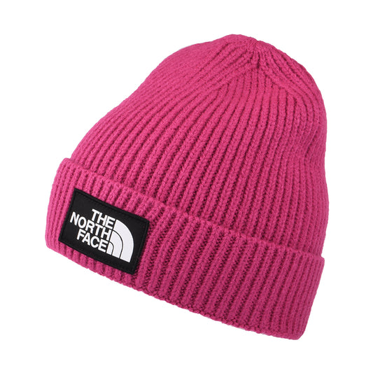 The North Face Kinder TNF Box Logo Cuffed Beanie Mütze - Fuchsie