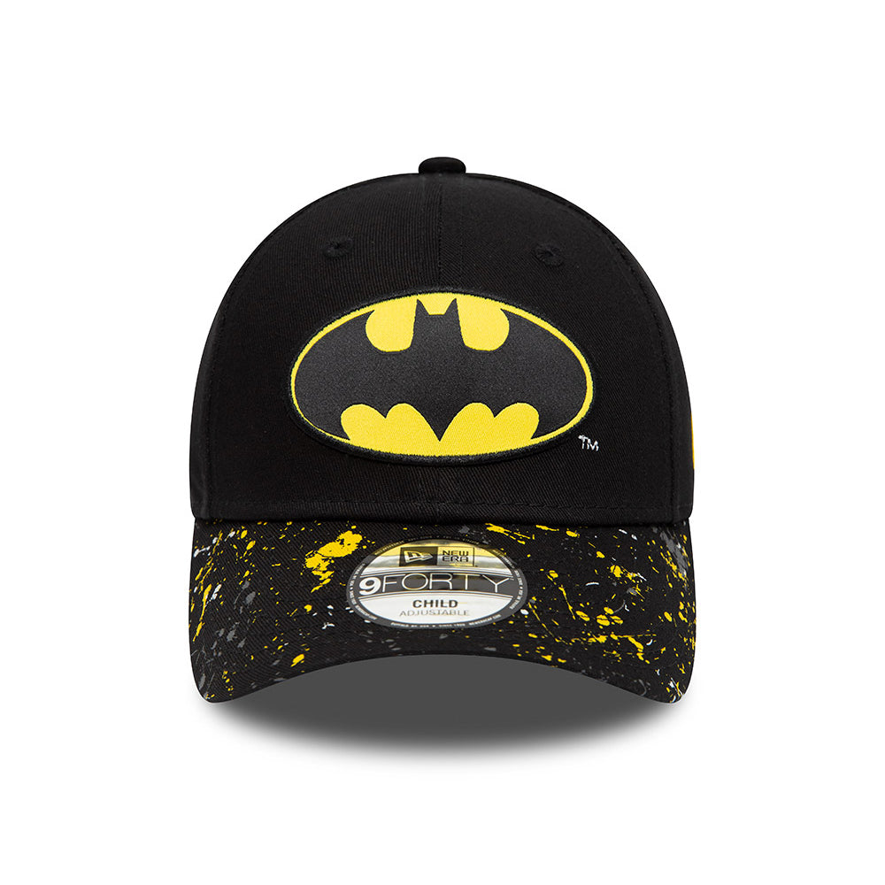 New Era Kinder 9FORTY Batman Baseball Cap - Paint Splat - Schwarz