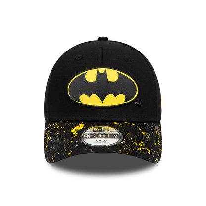 New Era Kinder 9FORTY Batman Baseball Cap - Paint Splat - Schwarz