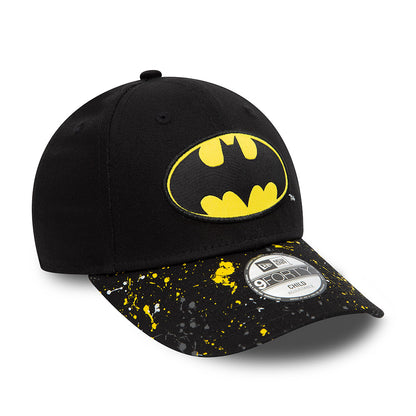 New Era Kinder 9FORTY Batman Baseball Cap - Paint Splat - Schwarz