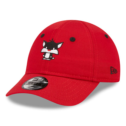 New Era Baby 9FORTY Sylvester Baseball Cap - Chibi Looney Tunes - Scharlachrot