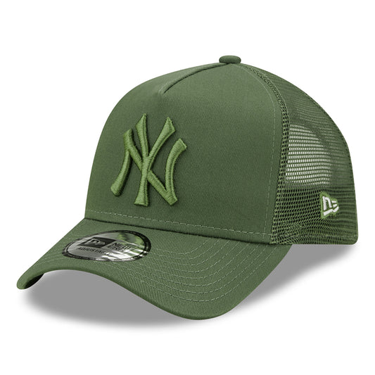 New Era Kinder A-Frame New York Yankees Trucker Cap - MLB Tonal Mesh - Olivgrün