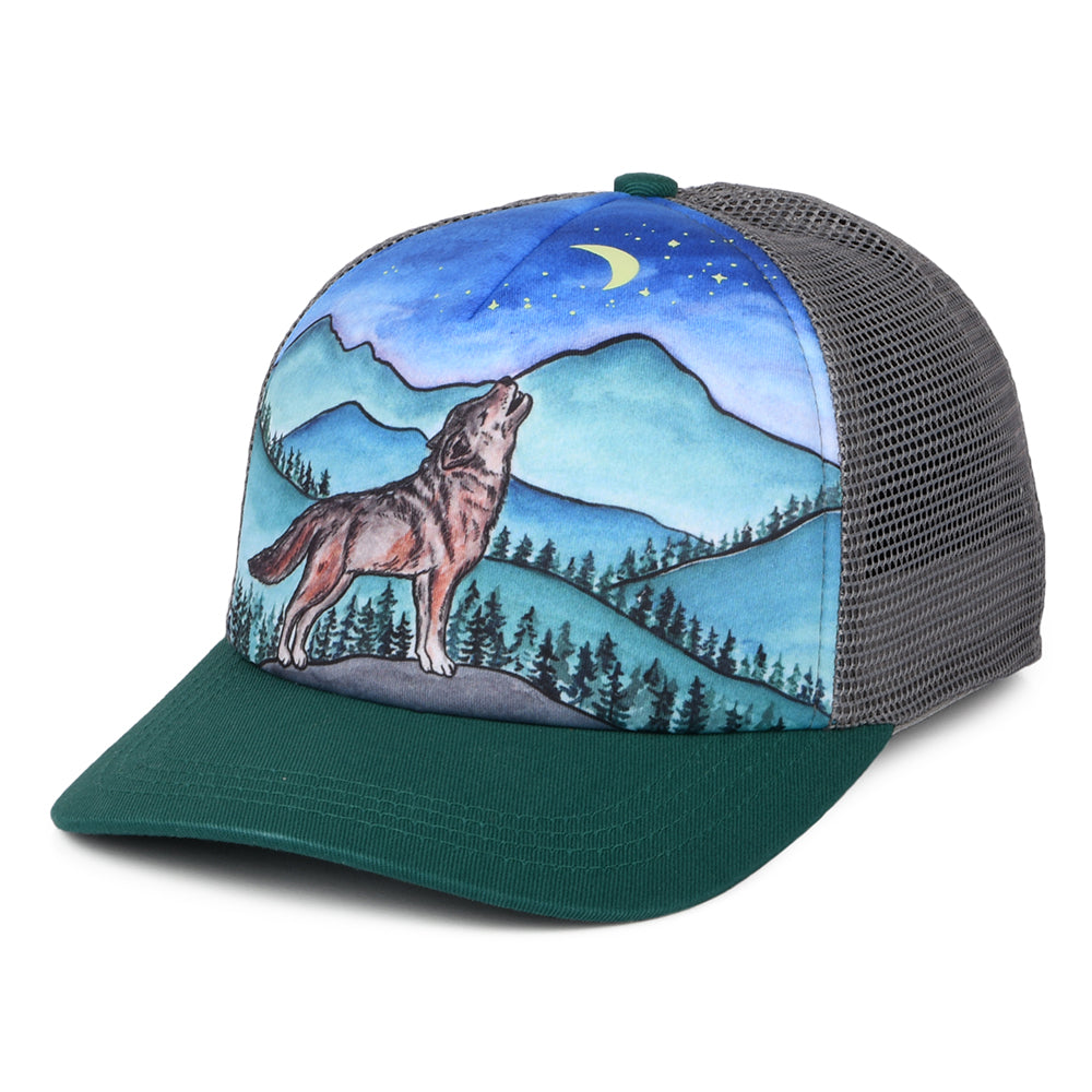 Sunday Afternoons Kinder Artist Series Lone Wolf Trucker Cap - Petrol-Multi