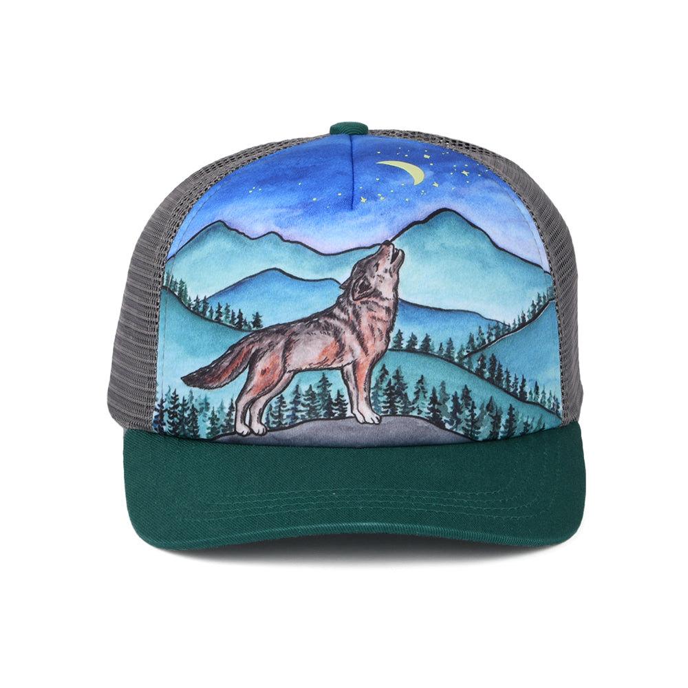 Sunday Afternoons Kinder Artist Series Lone Wolf Trucker Cap - Petrol-Multi