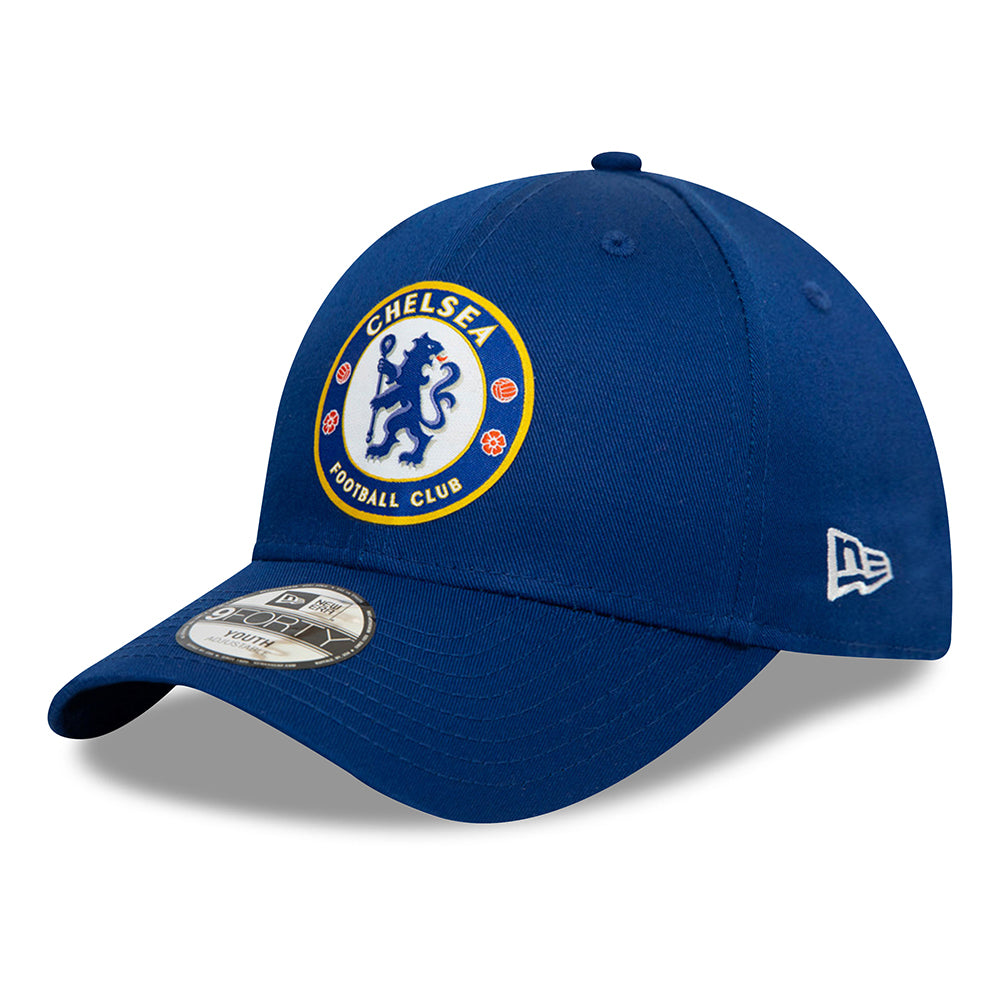 New Era Kinder 9FORTY Chelsea FC Baseball Cap - Core Lion Crest - Blau