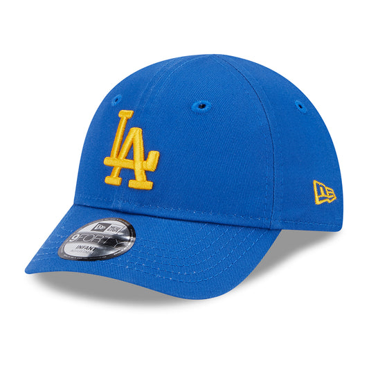 New Era Baby 9FORTY L.A. Dodgers Baseball Cap - MLB League Essential II - Azurblau-Gelb