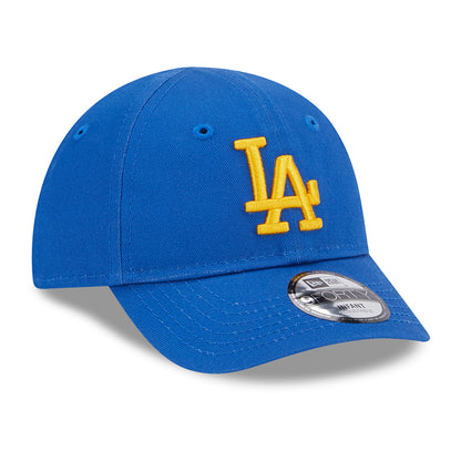New Era Baby 9FORTY L.A. Dodgers Baseball Cap - MLB League Essential II - Azurblau-Gelb