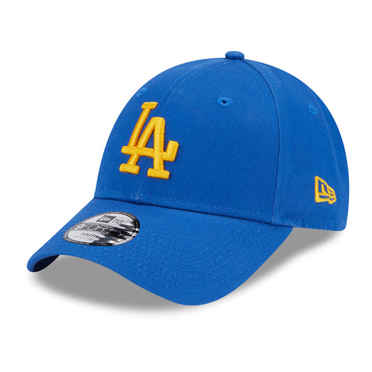 New Era Kinder 9FORTY L.A. Dodgers Baseball Cap - MLB League Essential II - Azurblau-Gelb