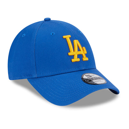 New Era Kinder 9FORTY L.A. Dodgers Baseball Cap - MLB League Essential II - Azurblau-Gelb