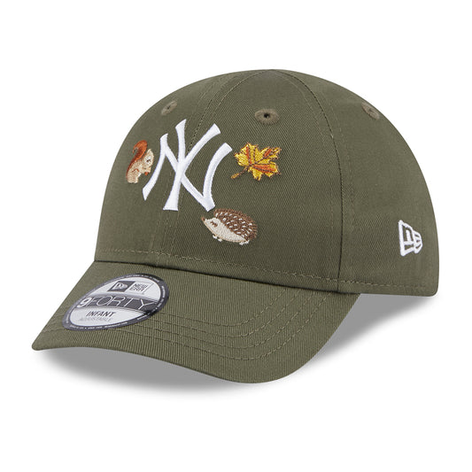 New Era Baby 9FORTY New York Yankees Baseball Cap - MLB Outdoor - Olivgrün-Weiß
