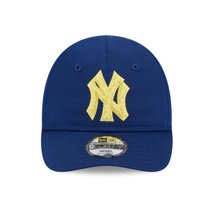 New Era Baby 9FORTY New York Yankees Baseball Cap - MLB Boucle - Blau-Gelb