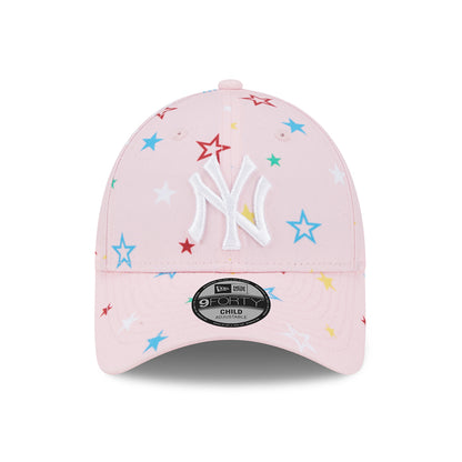 New Era Kinder 9FORTY New York Yankees Baseball Cap - MLB Star AOP - Pink-Weiß