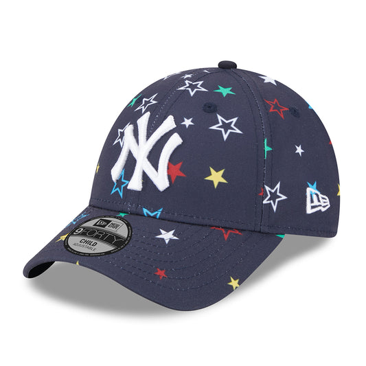 New Era Kinder 9FORTY New York Yankees Baseball Cap - MLB Star AOP - Marineblau-Weiß