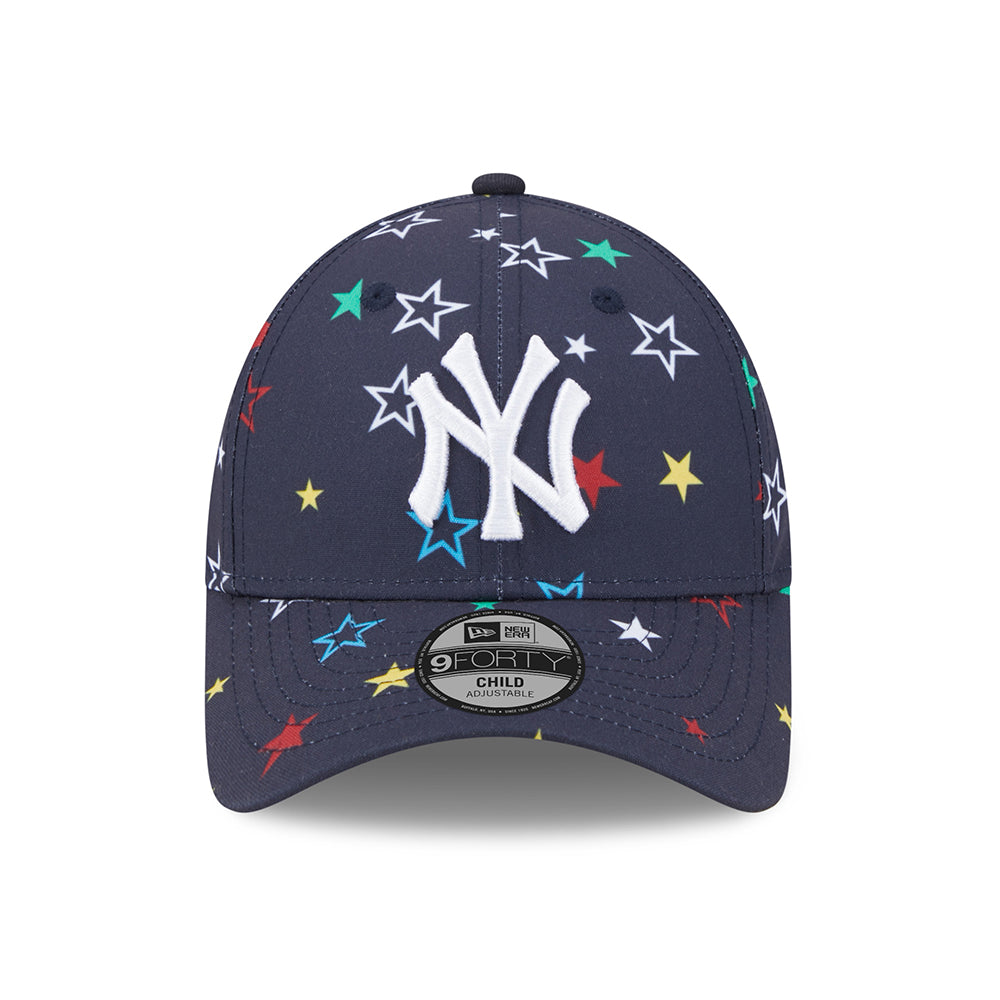 New Era Kinder 9FORTY New York Yankees Baseball Cap - MLB Star AOP - Marineblau-Weiß