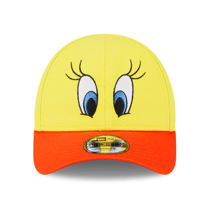 New Era Kinder 9FORTY Tweety Baseball Cap - Looney Tunes Character - Gelb-Orange