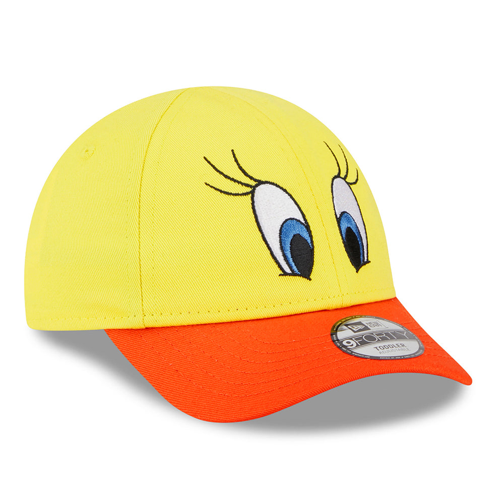 New Era Kinder 9FORTY Tweety Baseball Cap - Looney Tunes Character - Gelb-Orange