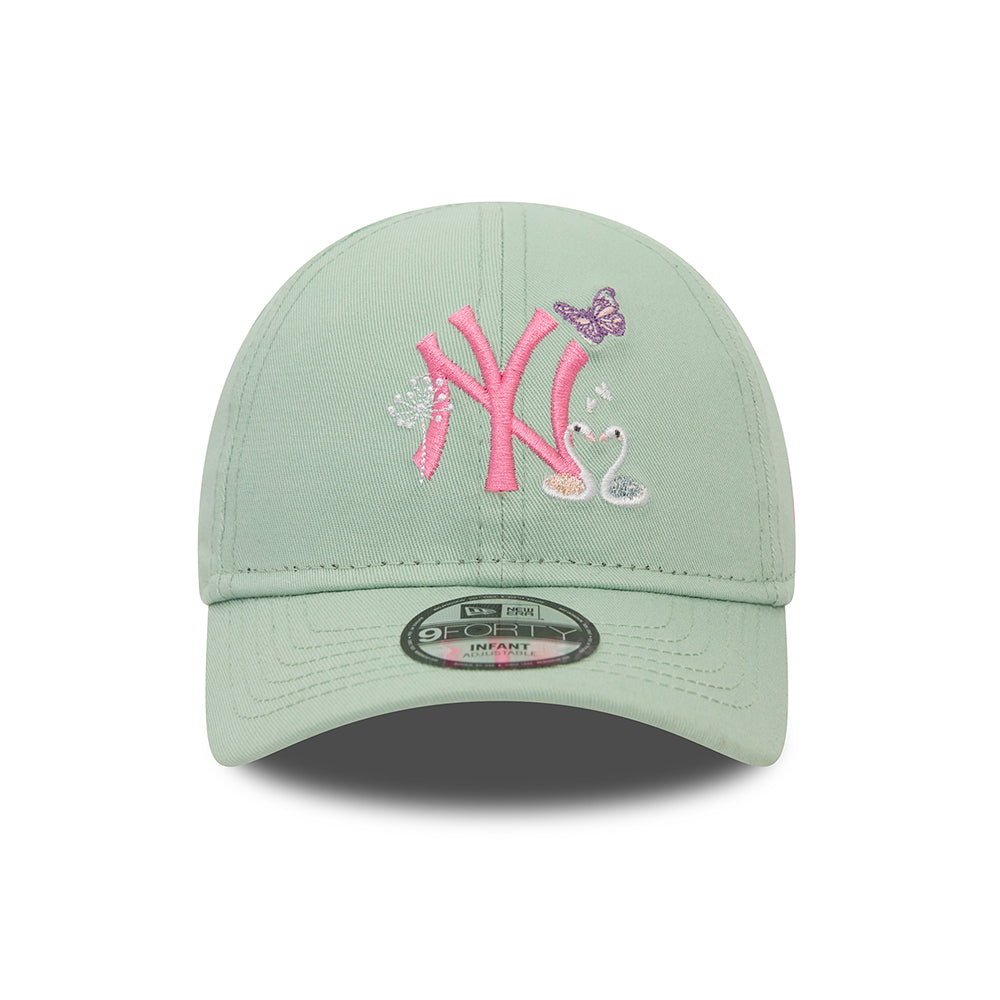 New Era Baby 9FORTY New York Yankees Baseball Cap - MLB Icon - Minzgrün-Rosa