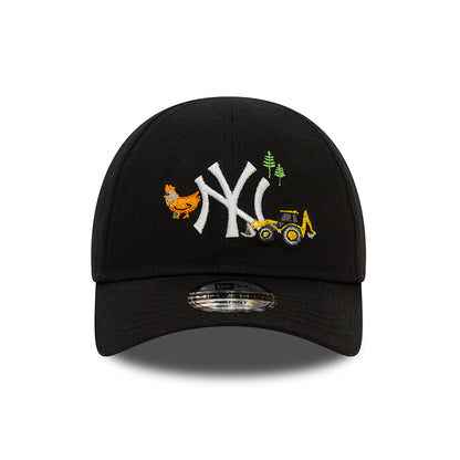 New Era Baby 9FORTY New York Yankees Baseball Cap - MLB Icon - Schwarz-Weiß