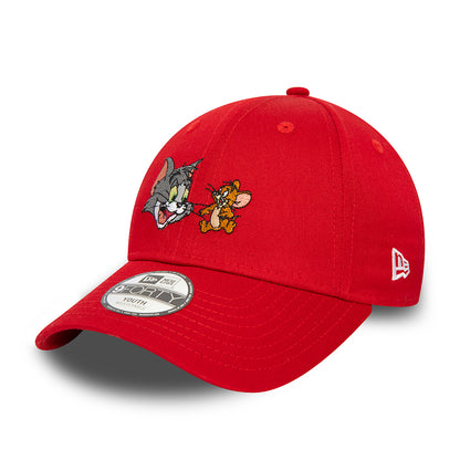 New Era Kinder 9FORTY Tom und Jerry Baseball Cap - Multi Character - Scharlachrot
