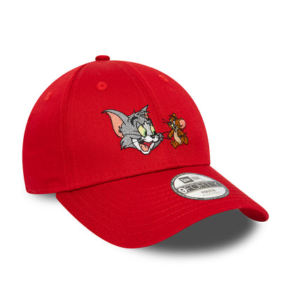 New Era Kinder 9FORTY Tom und Jerry Baseball Cap - Multi Character - Scharlachrot