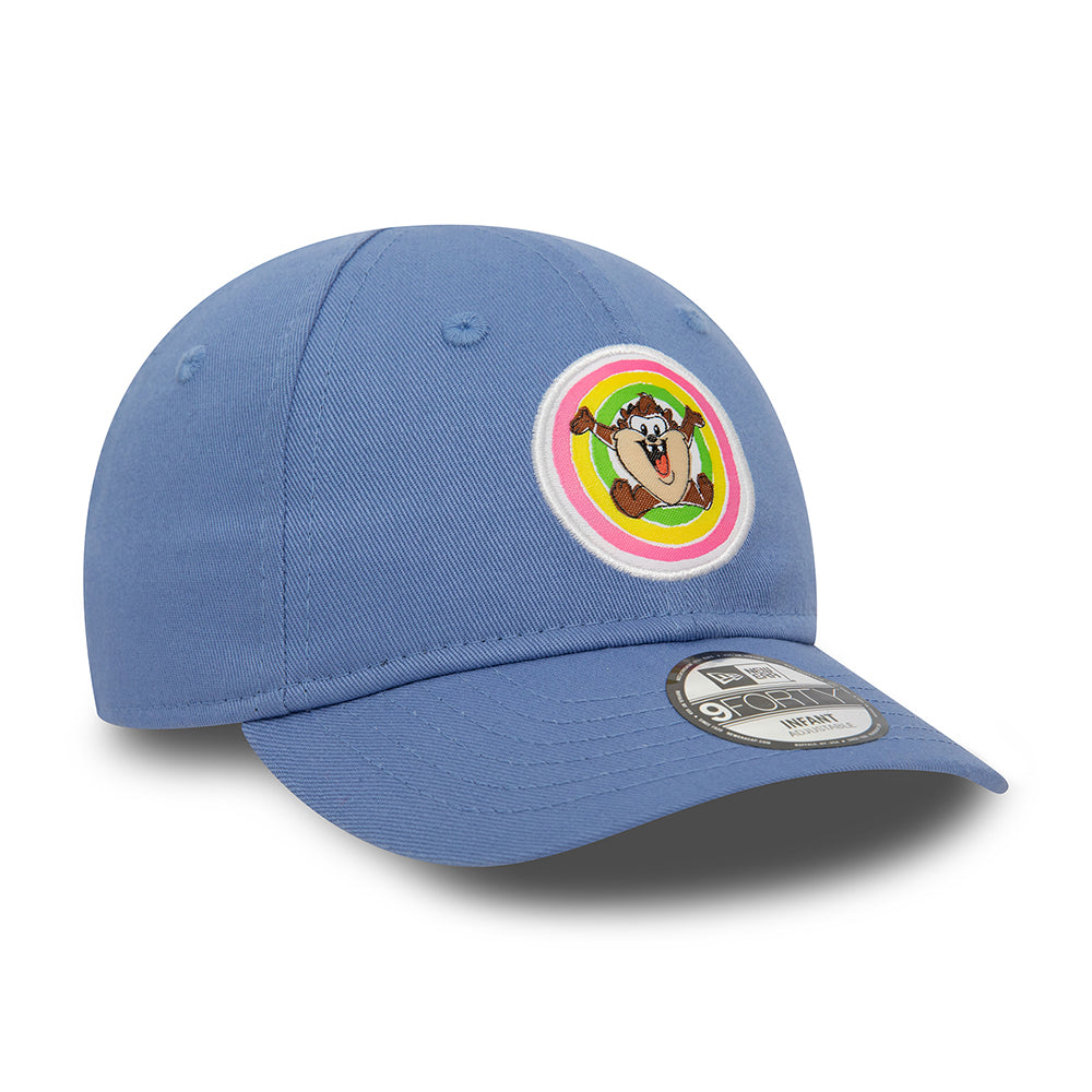 New Era Baby 9FORTY Taz Baseball Cap - Pastel Looney Tunes - Hellblau