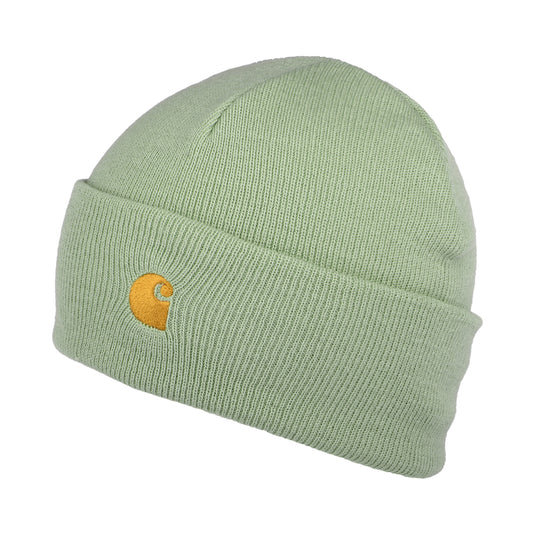 Carhartt WIP Chase Beanie Mütze mit Umschlag - Salbeigrün