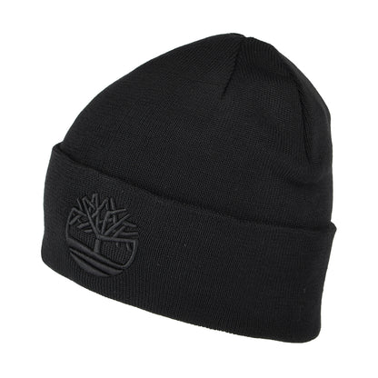 Timberland Tonal 3D Stickerei Recycled Beanie Mütze - Schwarz