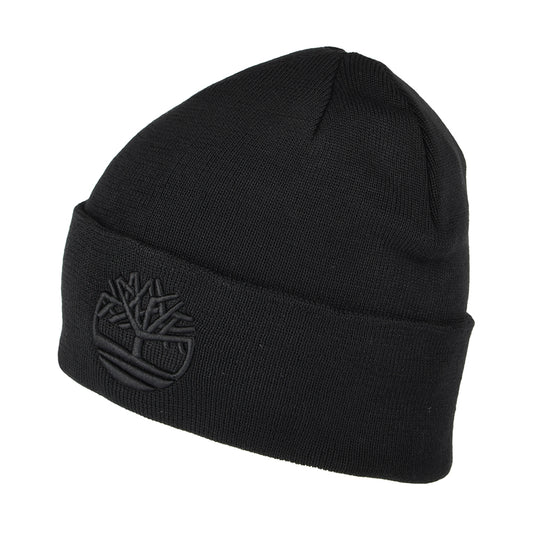 Timberland Tonal 3D Stickerei Recycled Beanie Mütze - Schwarz