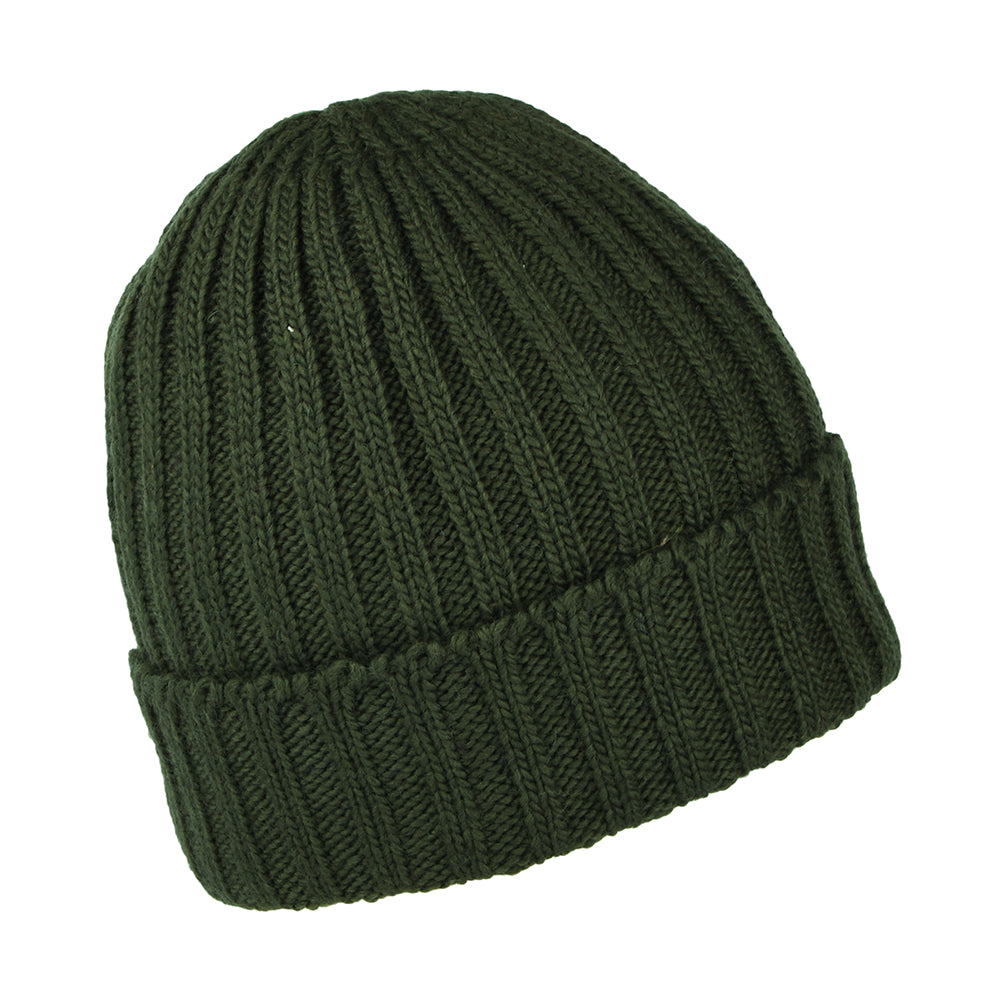 Kusan Turn Up Beanie Mütze Gerippt - Khaki