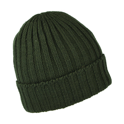 Kusan Turn Up Beanie Mütze Gerippt - Khaki