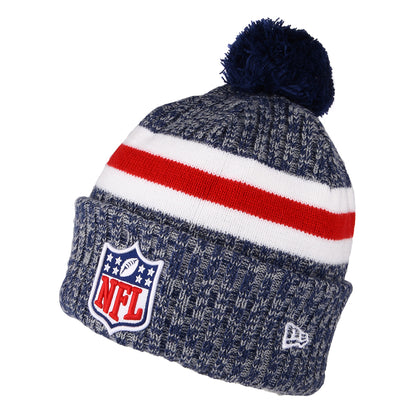 New Era Bommelmütze NFL Sideline Sport Knit - Blau-Rot-Weiß