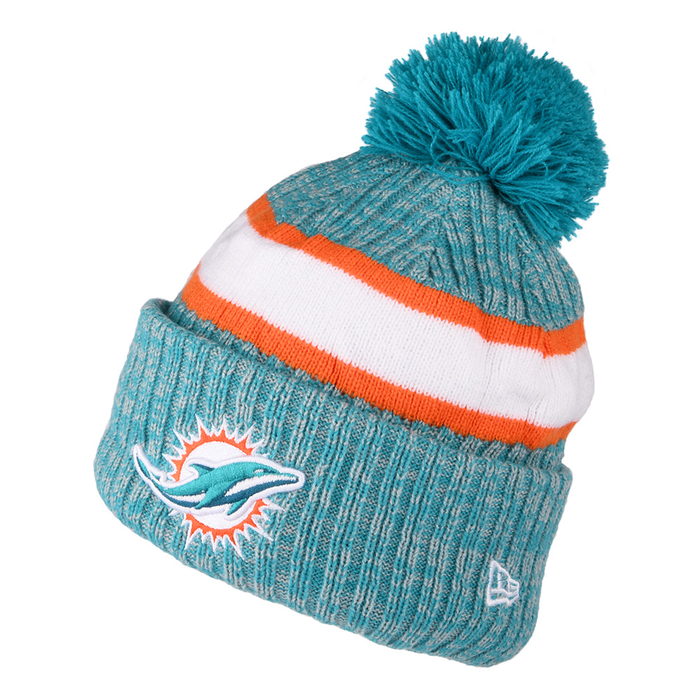 New Era Miami Dolphins Bommelmütze NFL Sideline Sport Knit - Petrol-Orange