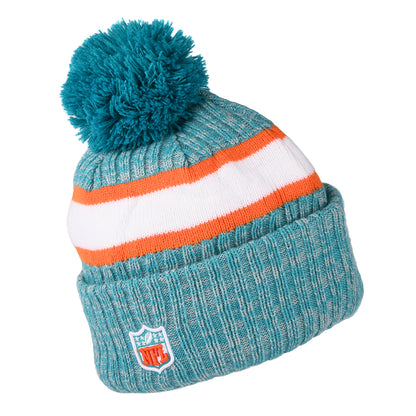 New Era Miami Dolphins Bommelmütze NFL Sideline Sport Knit - Petrol-Orange