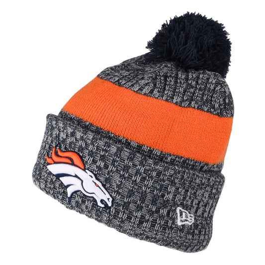 New Era Denver Broncos Bommelmütze NFL Sideline Sport Knit - Marineblau-Orange